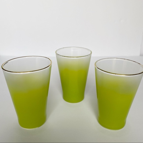 Vintage Other - Vintage Libbey Frosted Green Glass Tumblers 3